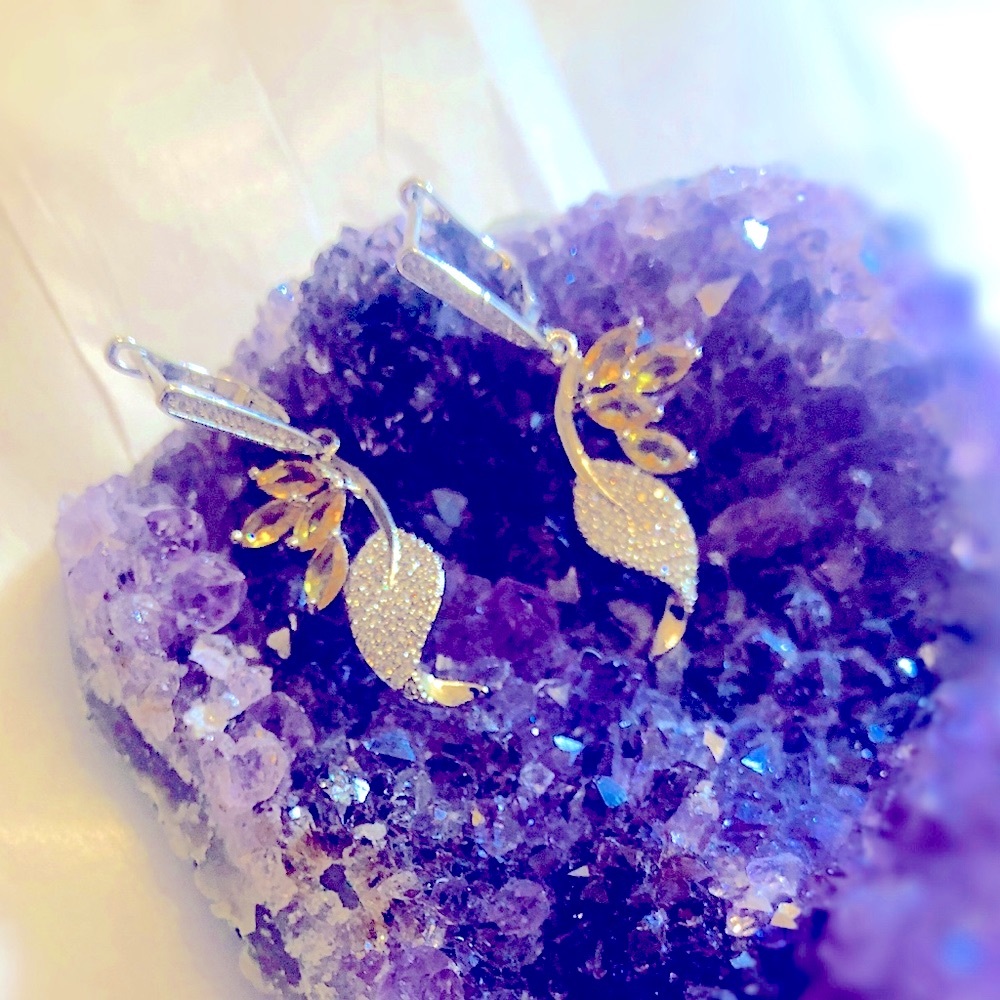 New Citrine Sterling Silver Leverback Earrings